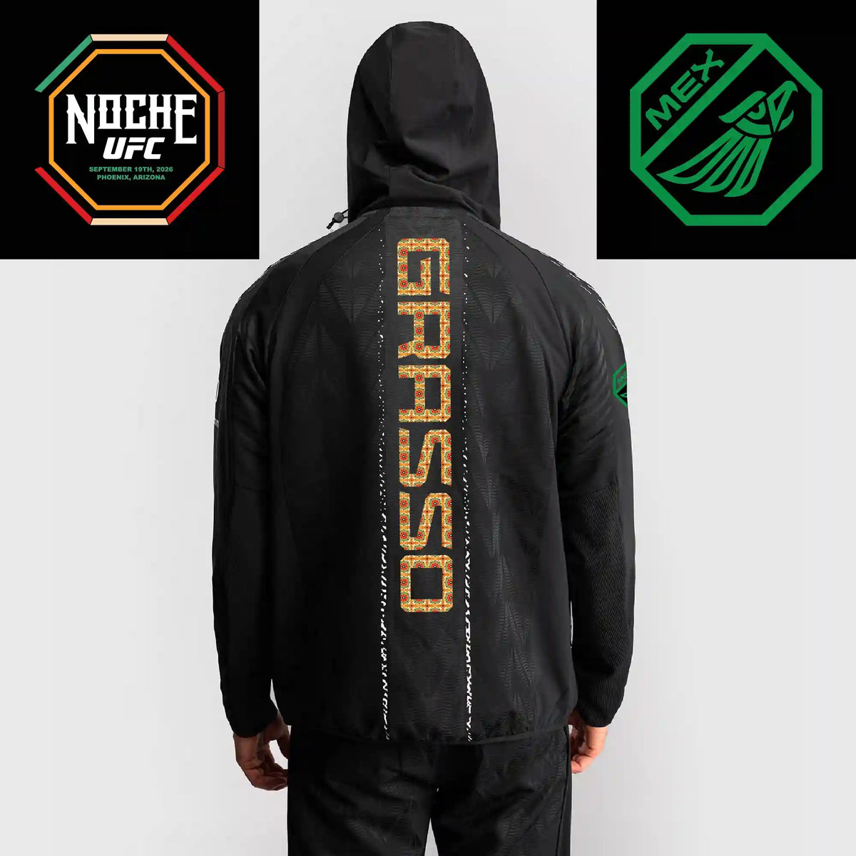 Men’s UFC Zenith by Venum Black Authentic Noche UFC Fight Night Walkout Hoodie - Grasso