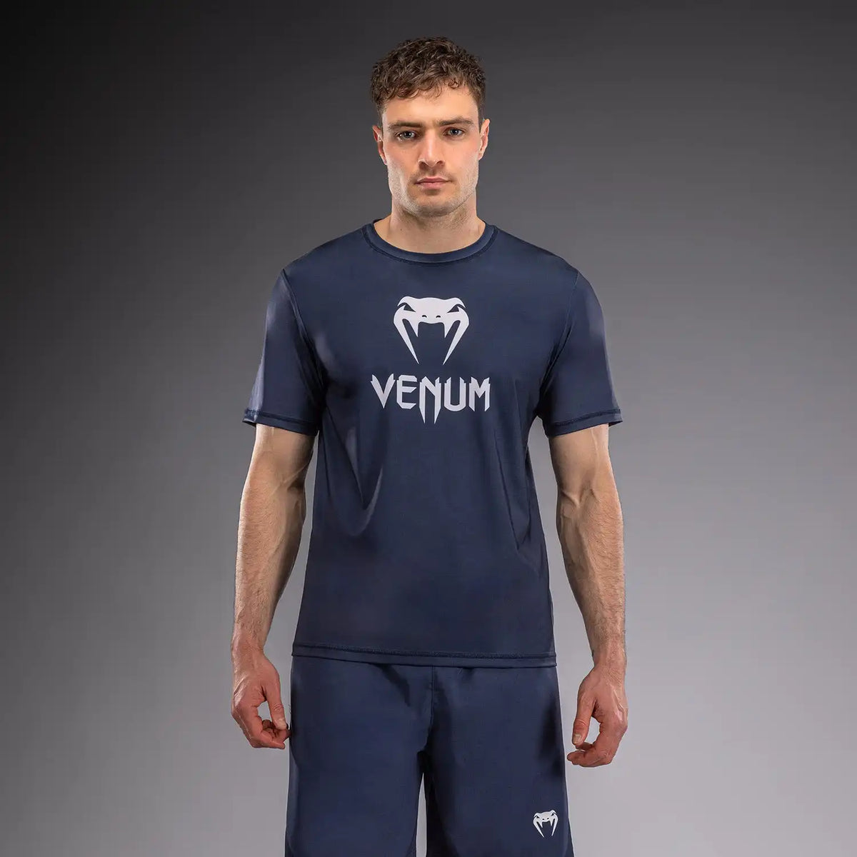 Venum Classic Dry Tech T-Shirt - Navy Blue/White