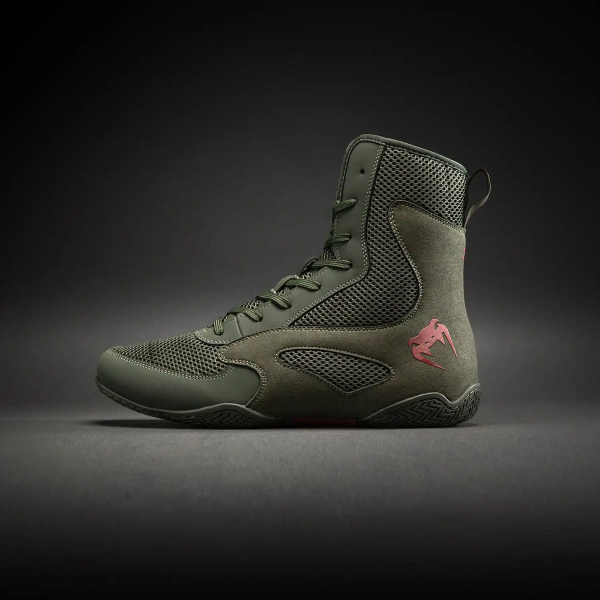 Venum Contender Boxing Shoes - Khaki/Red