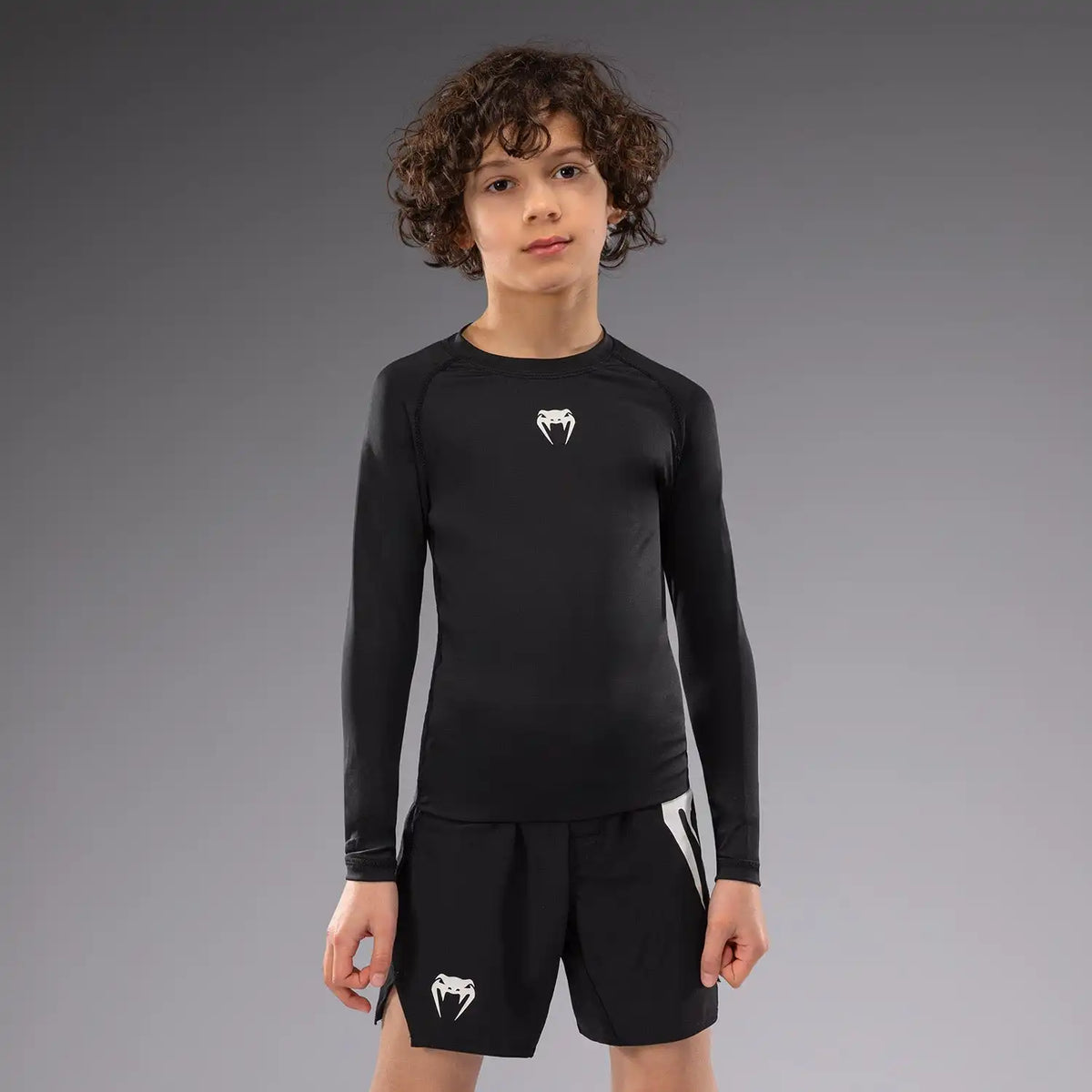 Venum Contender Kids Rashguards Long Sleeves - Black