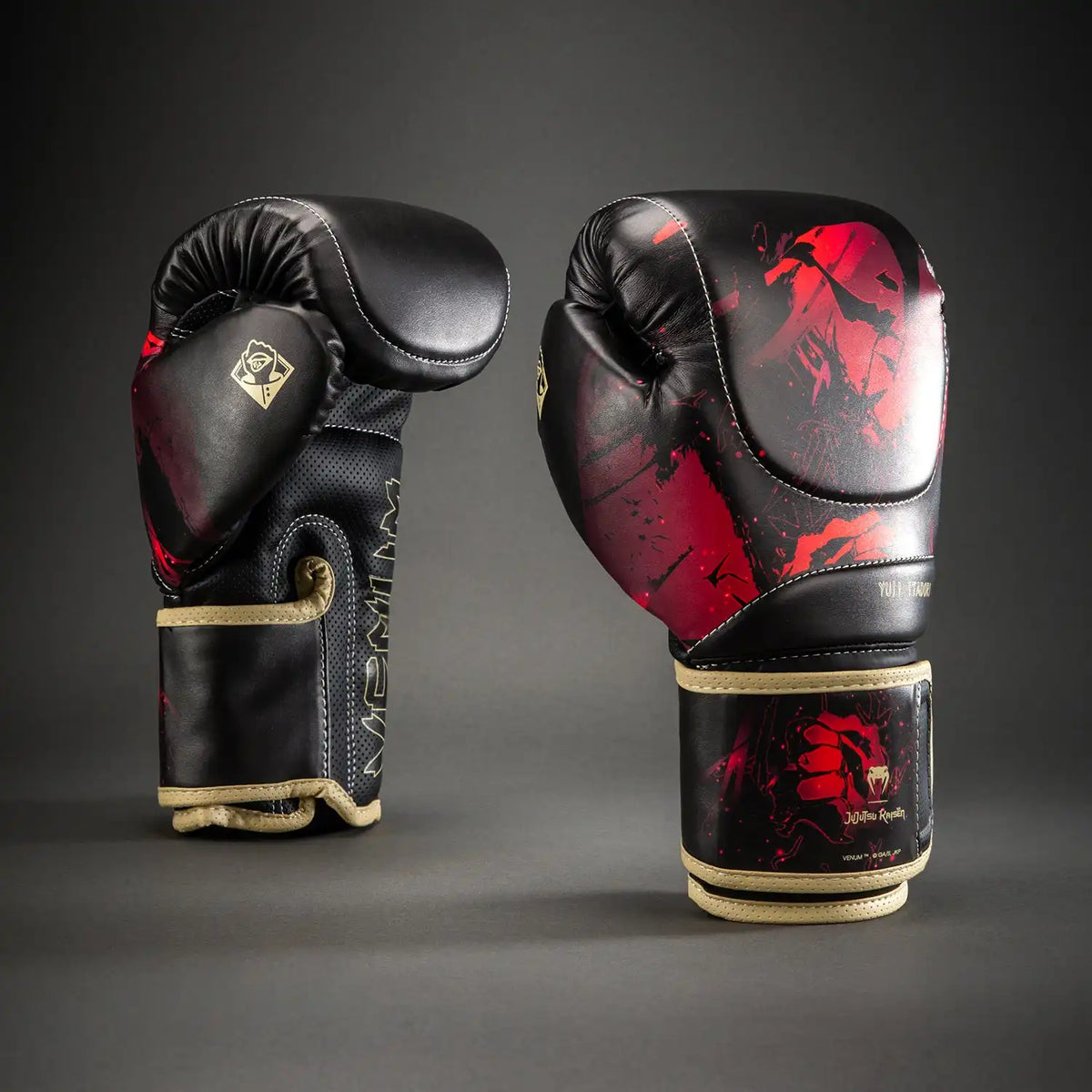 Jujutsu Kaisen x Venum Itadori Impact Evo Boxing Gloves - Black/Red