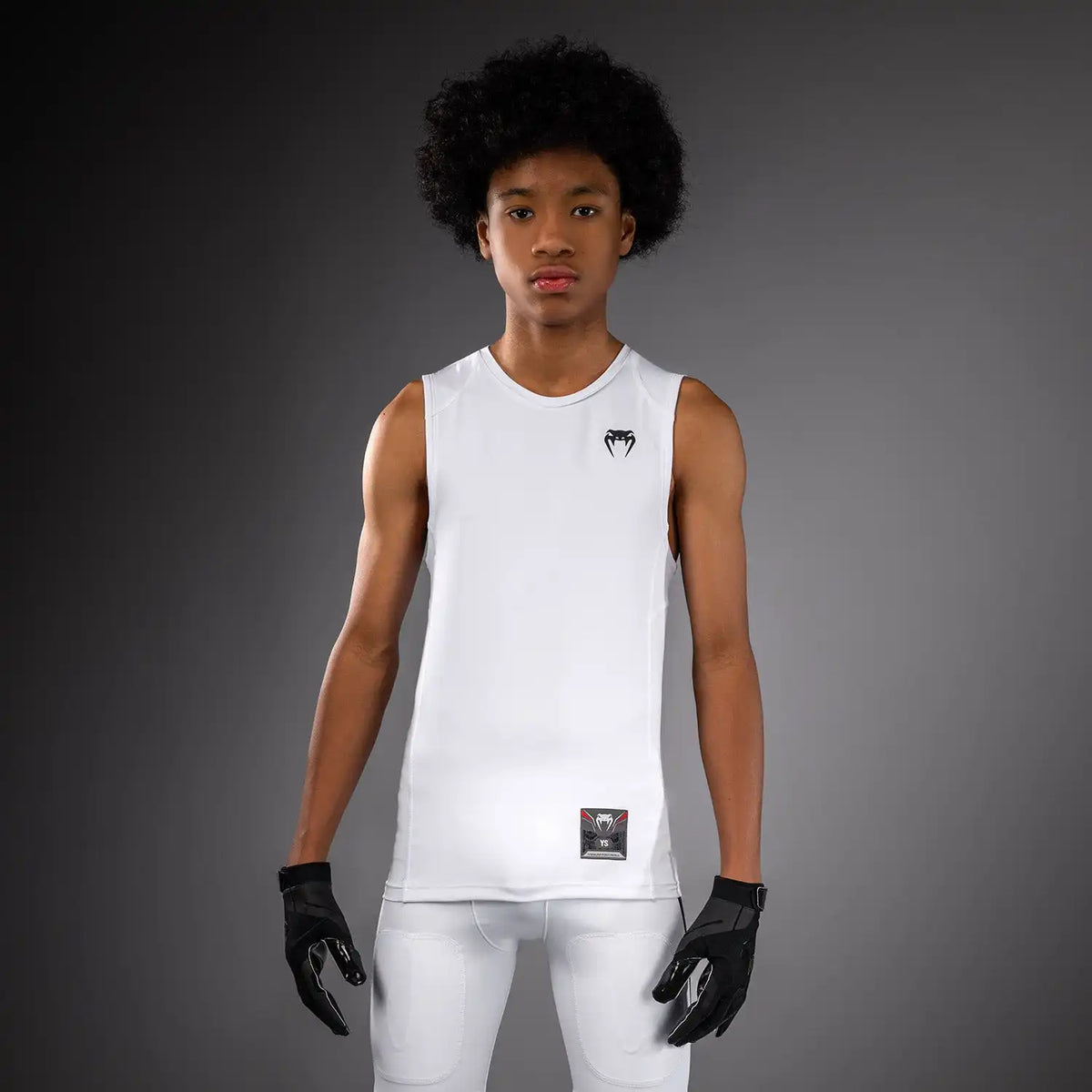 Venum Elite Kids Football Sleeveless Compression Jersey - White