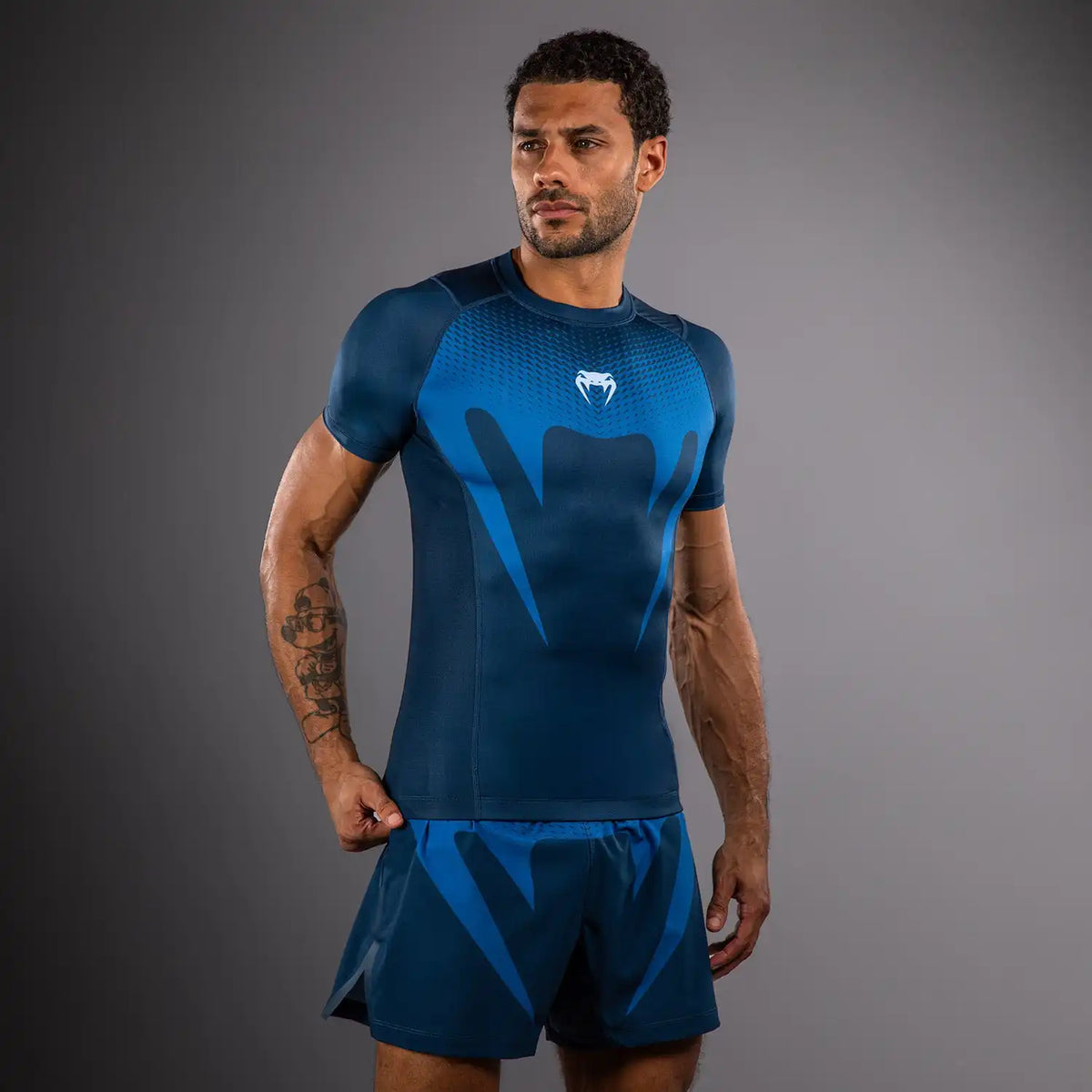 Venum No Gi Short Sleeve Rashguards - Indigo