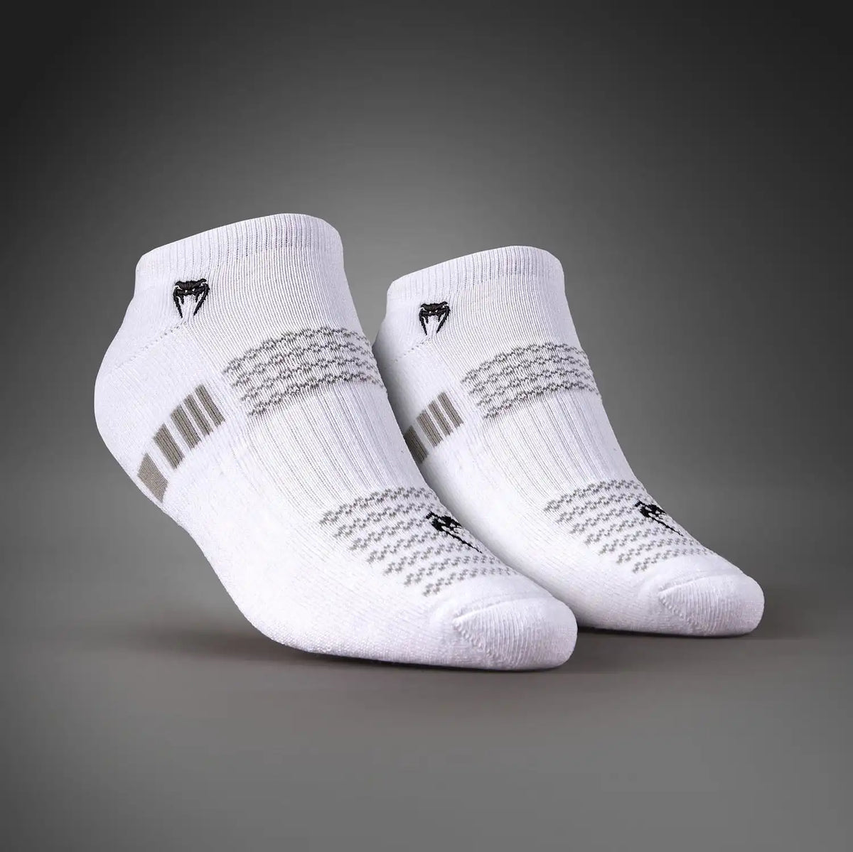 Venum Vector No-Show Socks 3 Pack - White/Grey