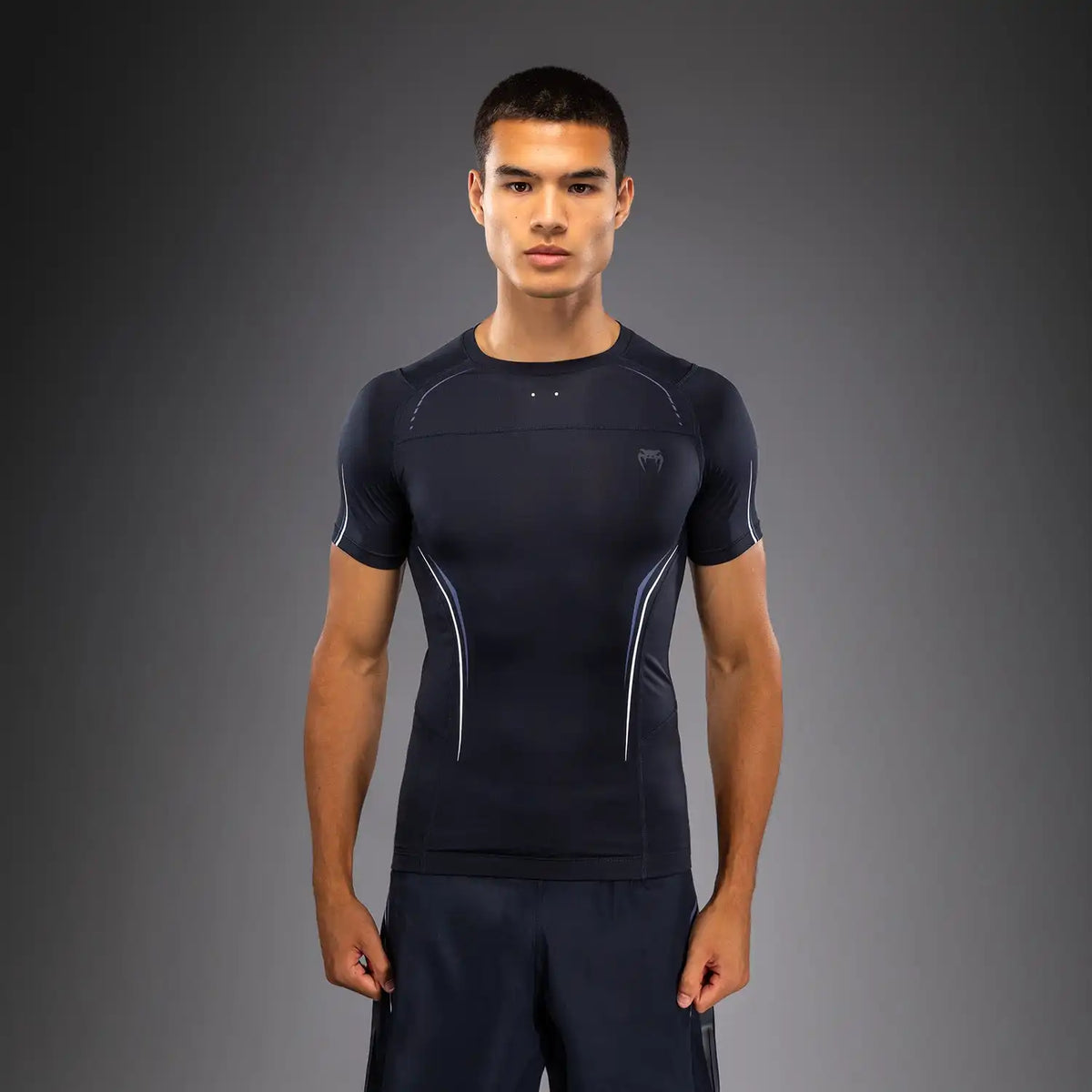 Venum G-Core Short Sleeve Rashguard - Navy Blue/White