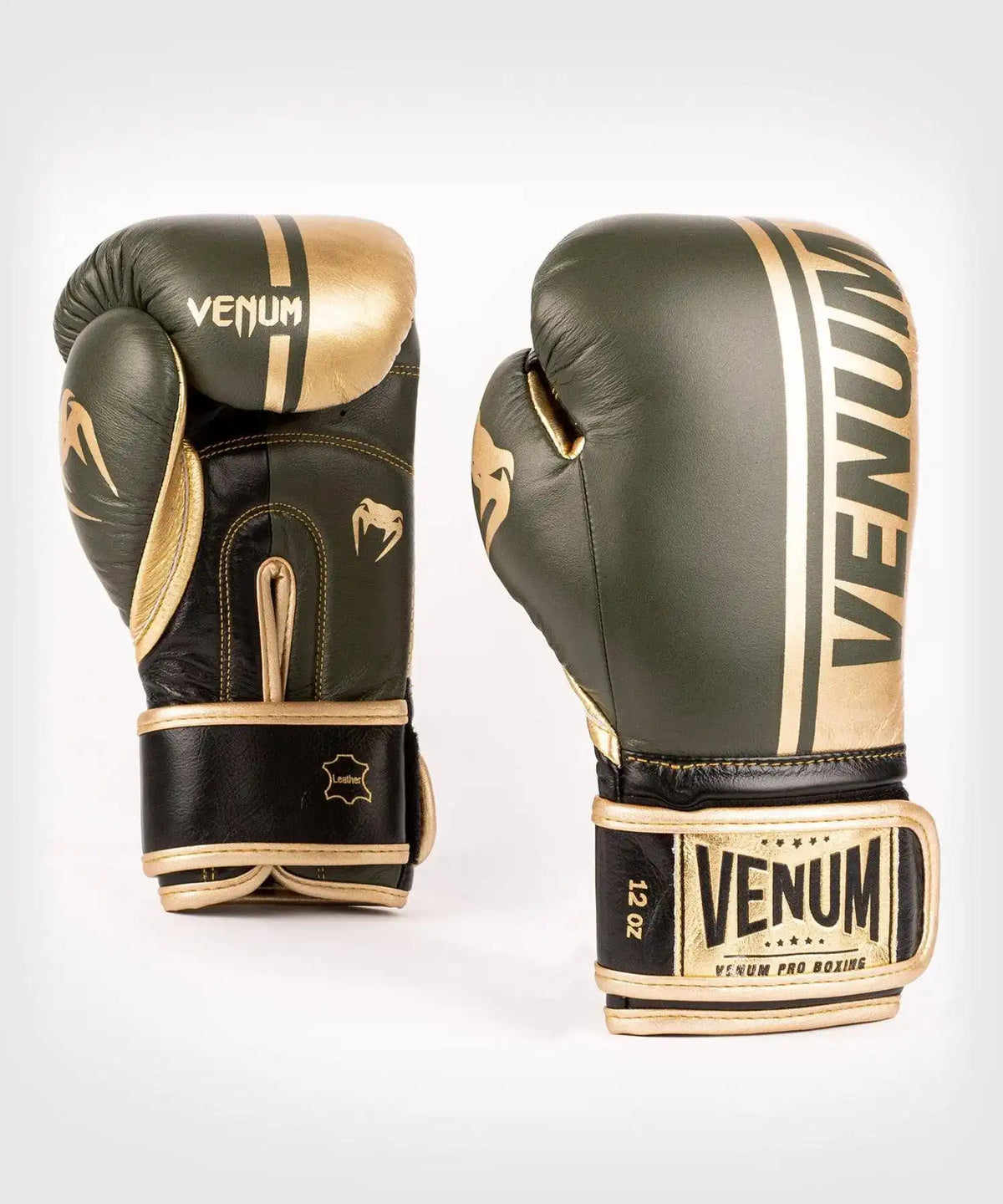 Venum Shield Pro Boxing Gloves Velcro - Khaki/Gold