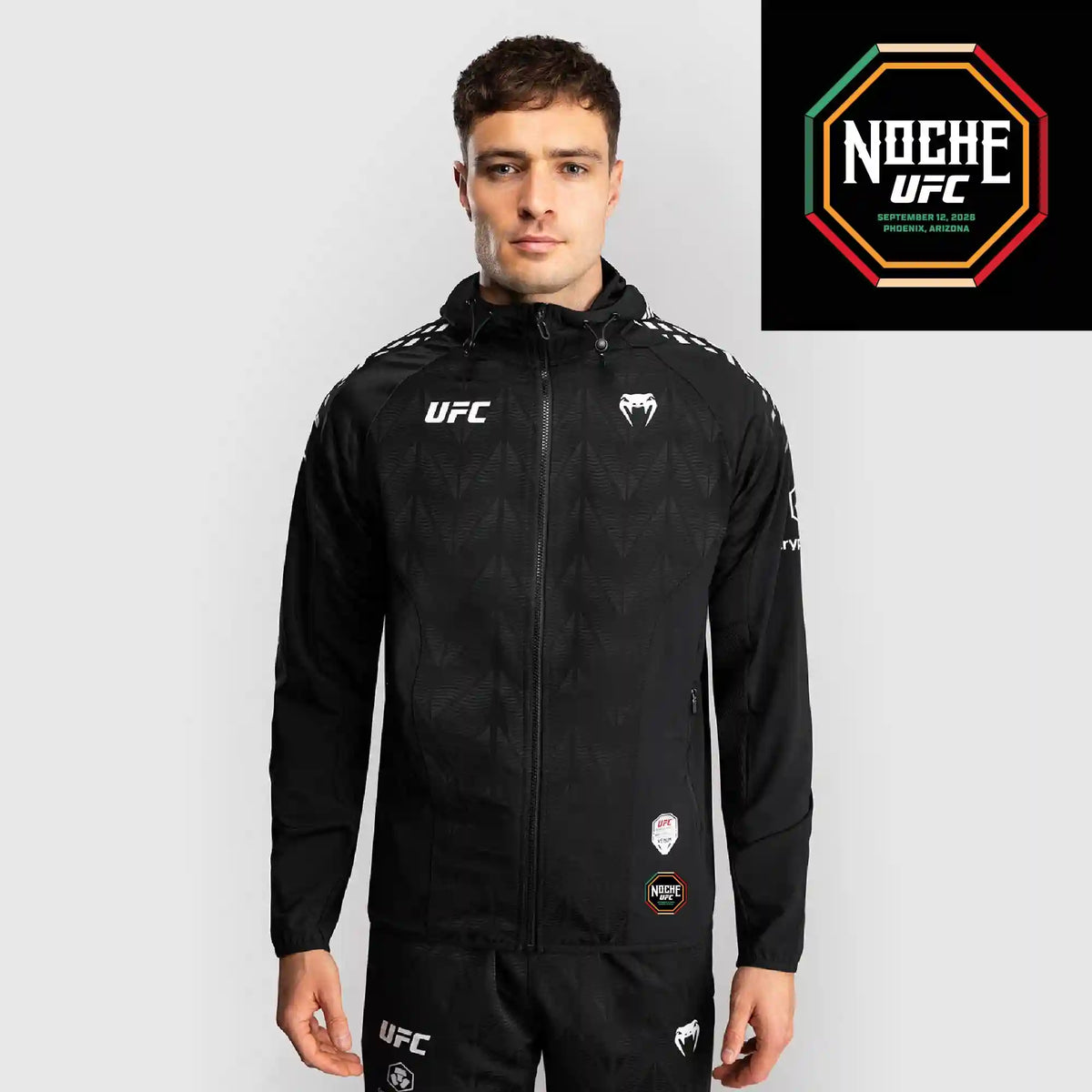 Men’s UFC Zenith by Venum Black Authentic Noche UFC Fight Night Walkout Hoodie - Personalized