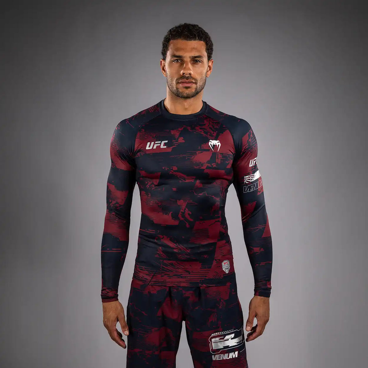 Men's UFC Zenith by Venum Burgundy Authentic Fight Week Performance Long Sleeve Rashguard