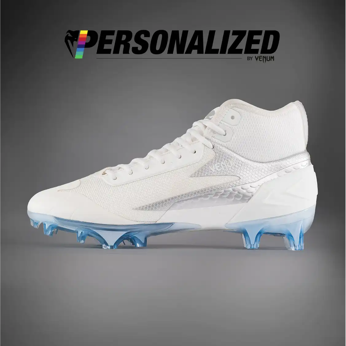Venum Personalized Elite Football Cleats - White/Silver
