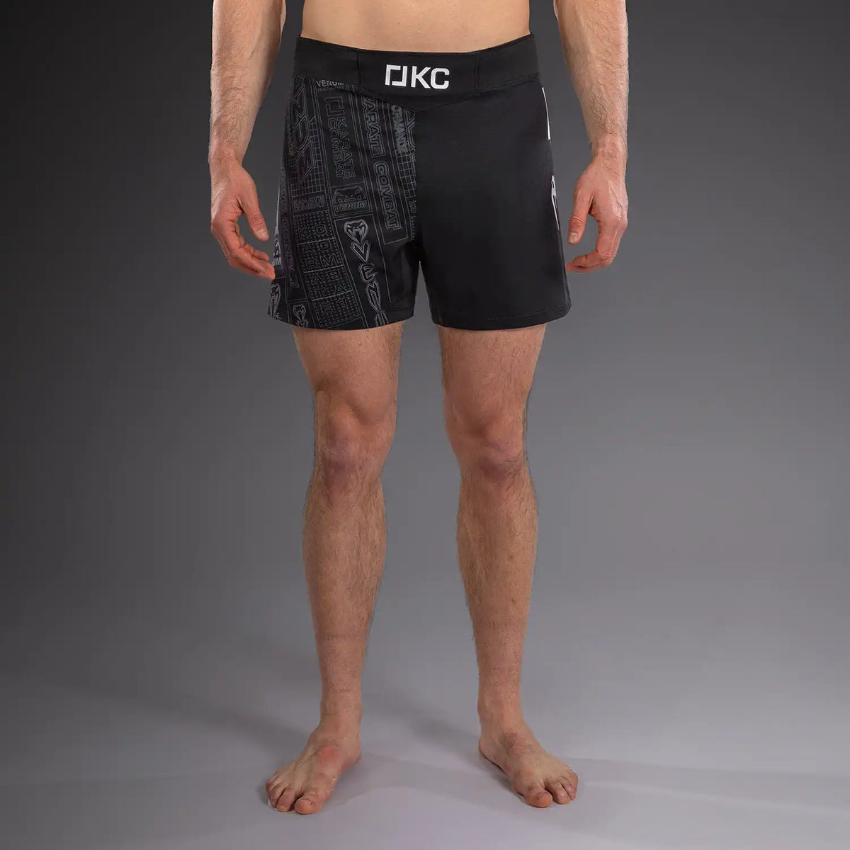 Karate Combat by Venum Fight Shorts - Black/Grey