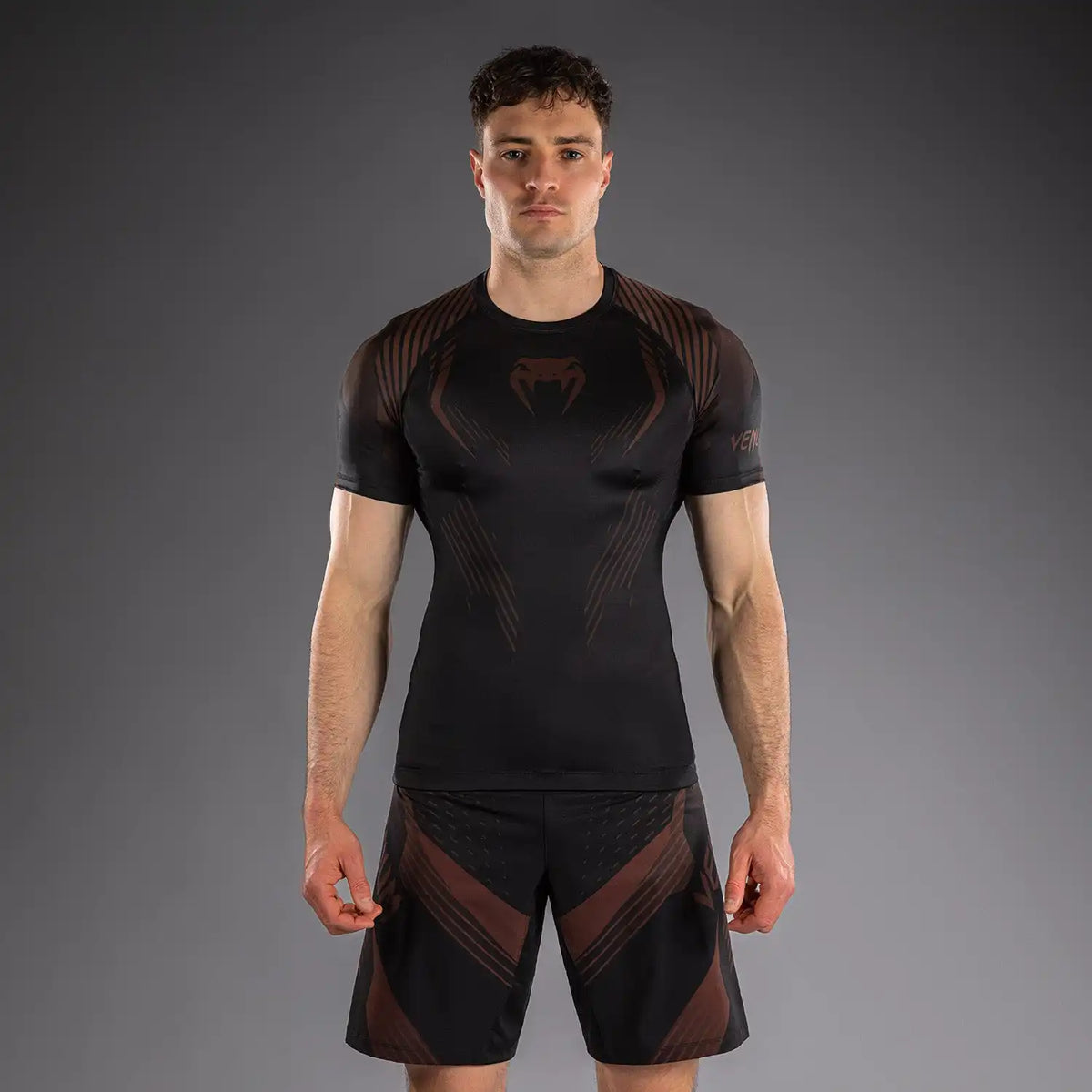 Venum No-Gi 6.0 Short Sleeve Rashguard - Black/Brown
