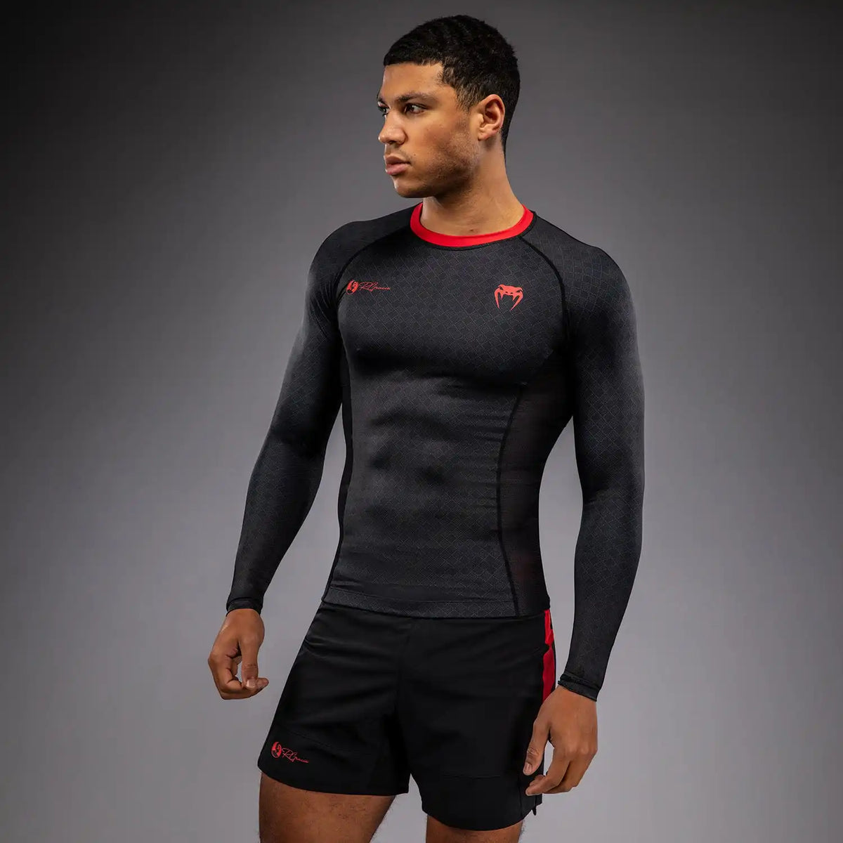 Venum x Roger Gracie Signature Long Sleeve Rashguard - Black/Red
