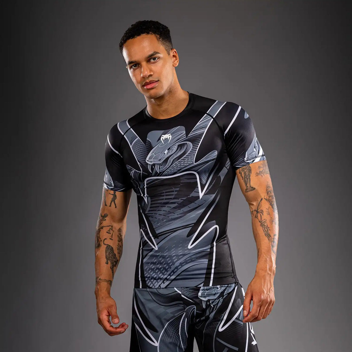 Venum Crimson Viper 2.0 Short Sleeve Rashguard - Black/Grey