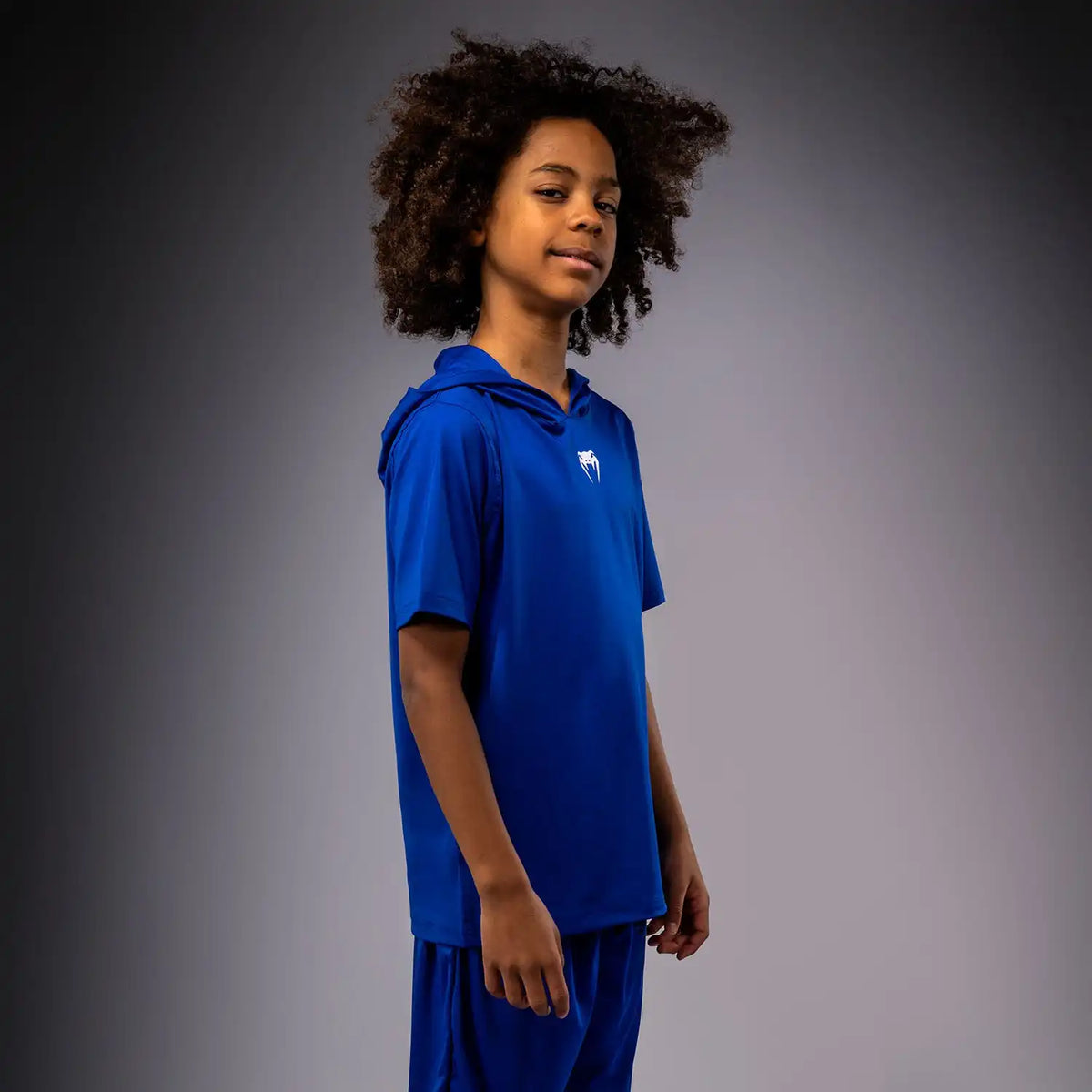 Venum Elite Kids Short Sleeve Dry-Tech Hoodie - Royal Blue