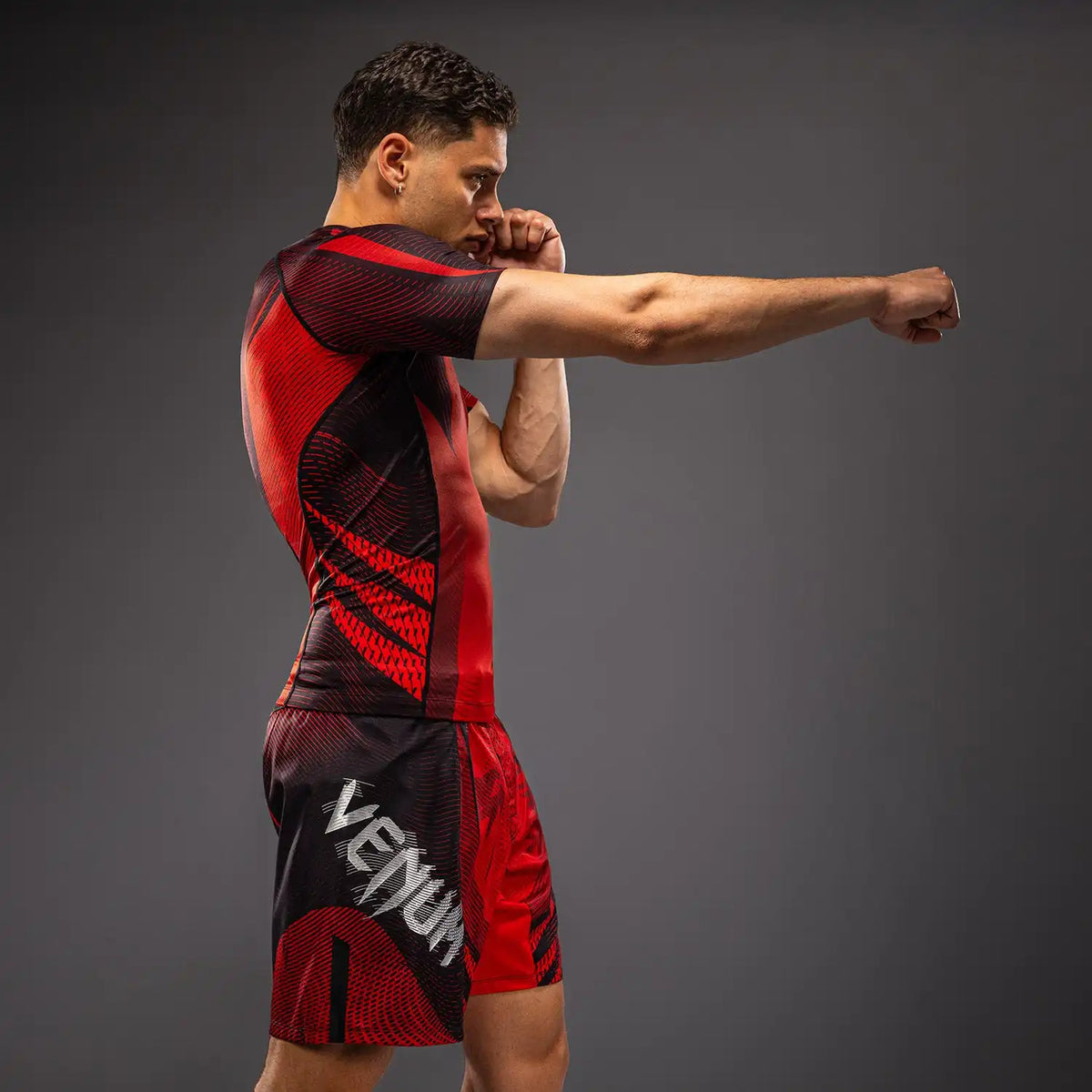 Venum Galactic 3.0 Short Sleeve Rashguard - Red/Silver