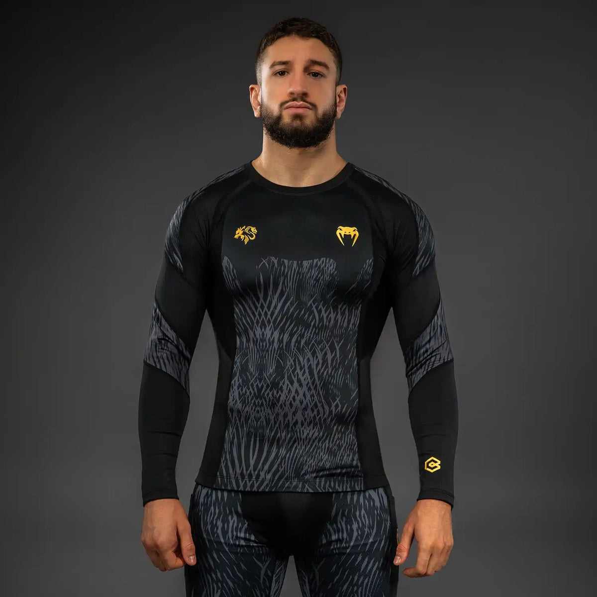 Venum x Chimaev Long Sleeve Rashguards - Black/Grey