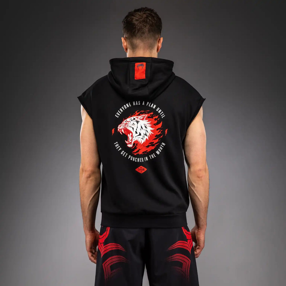 Venum x Mike Tyson Tiger Sleeveless Hoodie - Deep Black/Intense Red