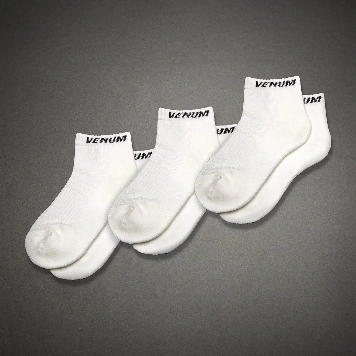 Venum Essential Ankle Socks (Set of 3 pairs) - White/Black