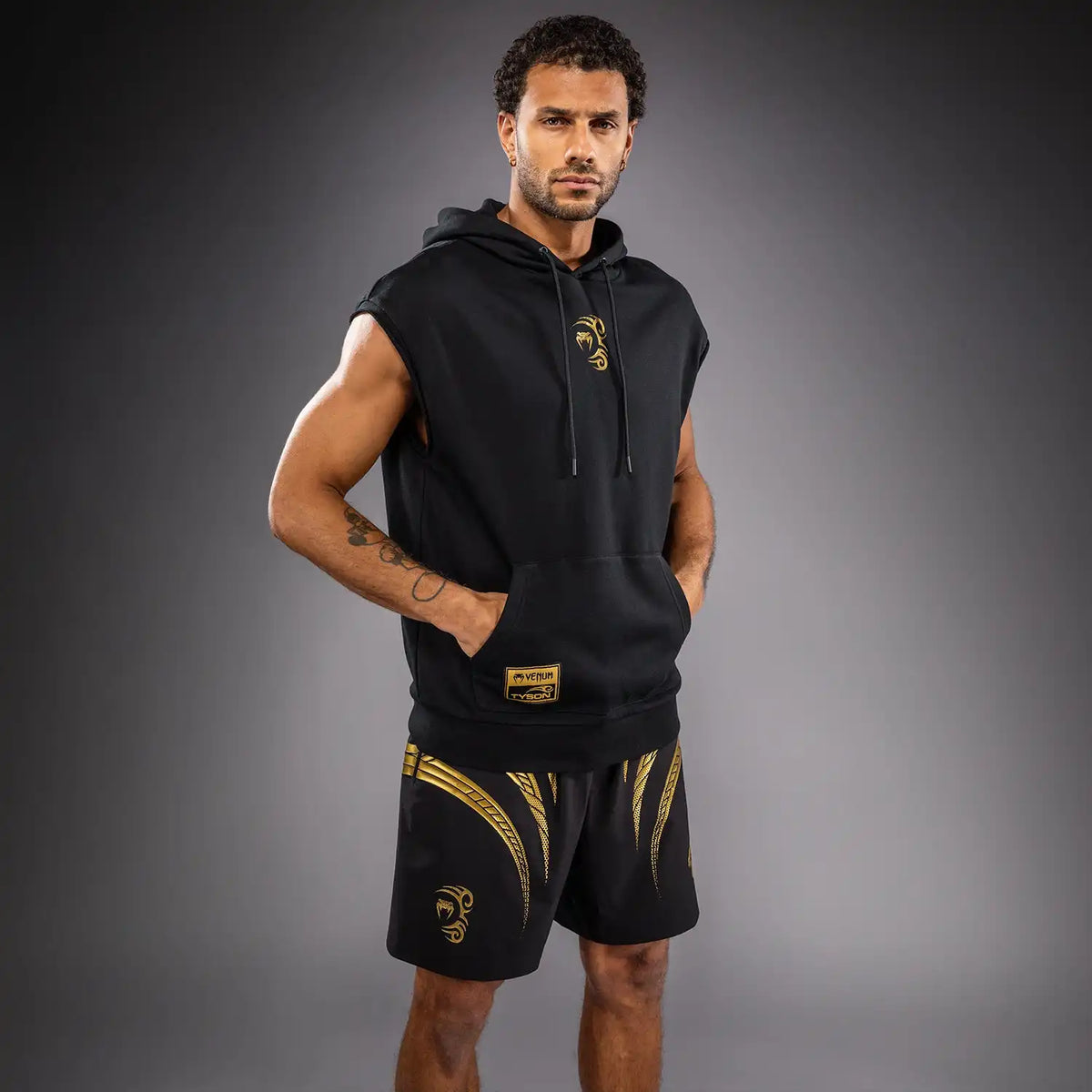 Venum x Mike Tyson Tiger Sleeveless Hoodie - Black/Gold