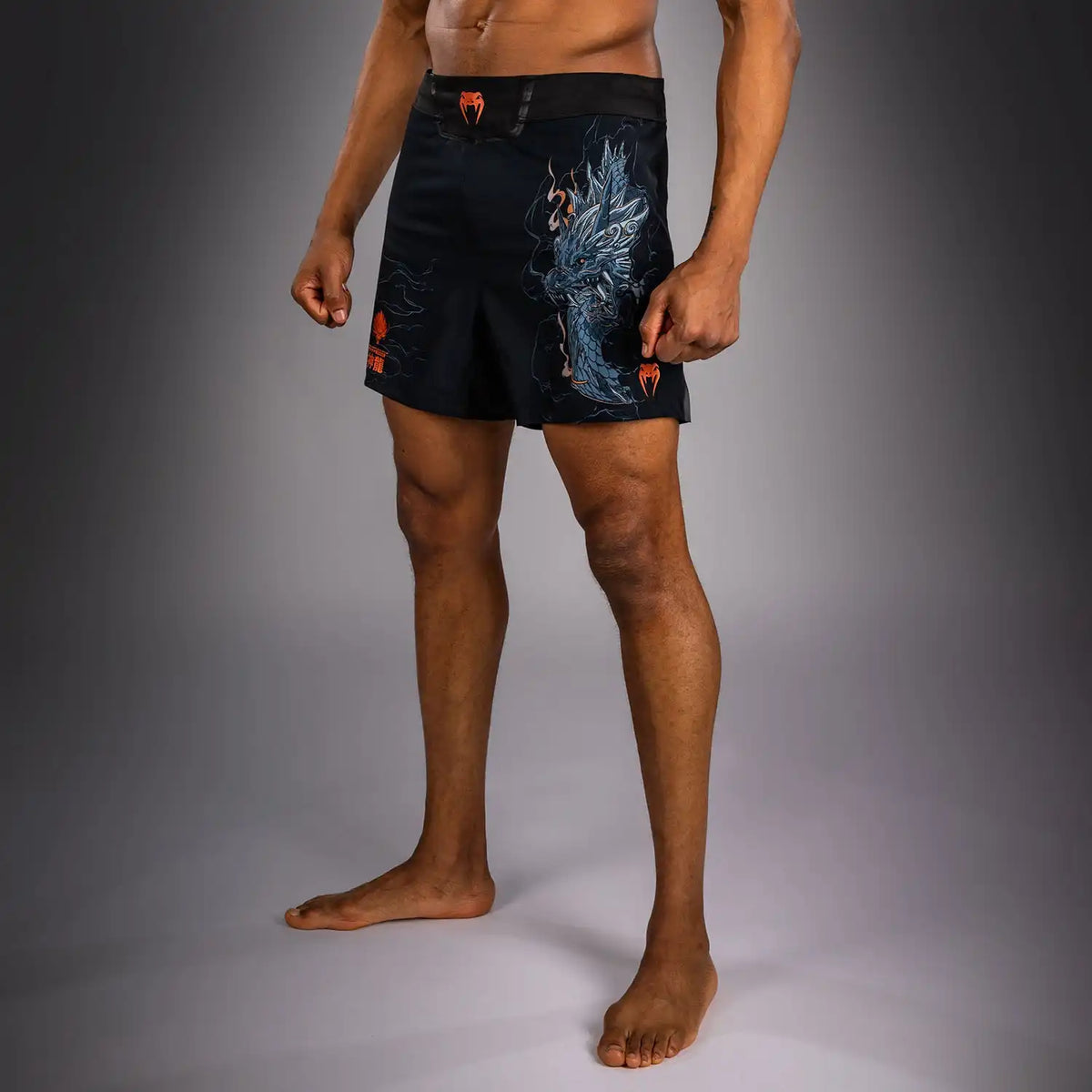 Venum Thunder Dragon Fightshorts - Black/Grey/Copper