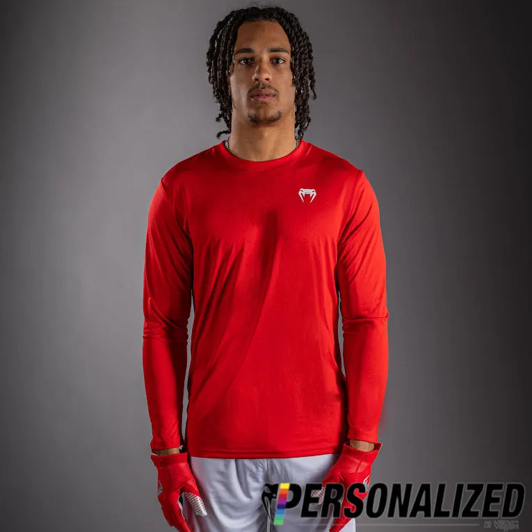 Venum Lineup Personalized Performance Long Sleeve T-Shirt - Red/White