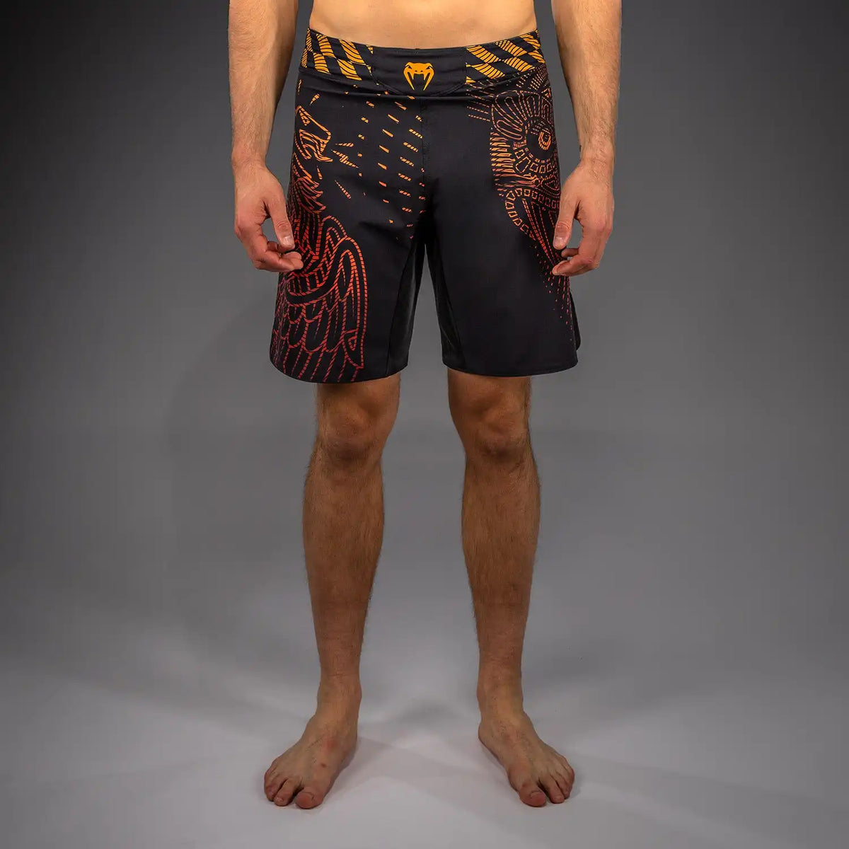Venum Quetzal Fury Fightshorts - Black/Fury Red/ Tangerine