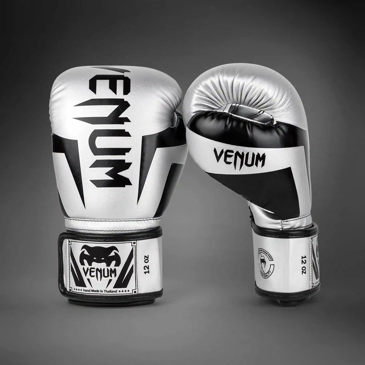 Venum Elite Boxing Gloves - Silver/Black