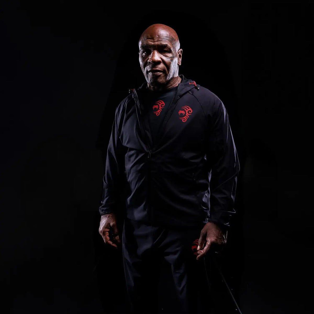 Venum x Mike Tyson Tiger Track Jacket - Deep Deep Black/Intense Red