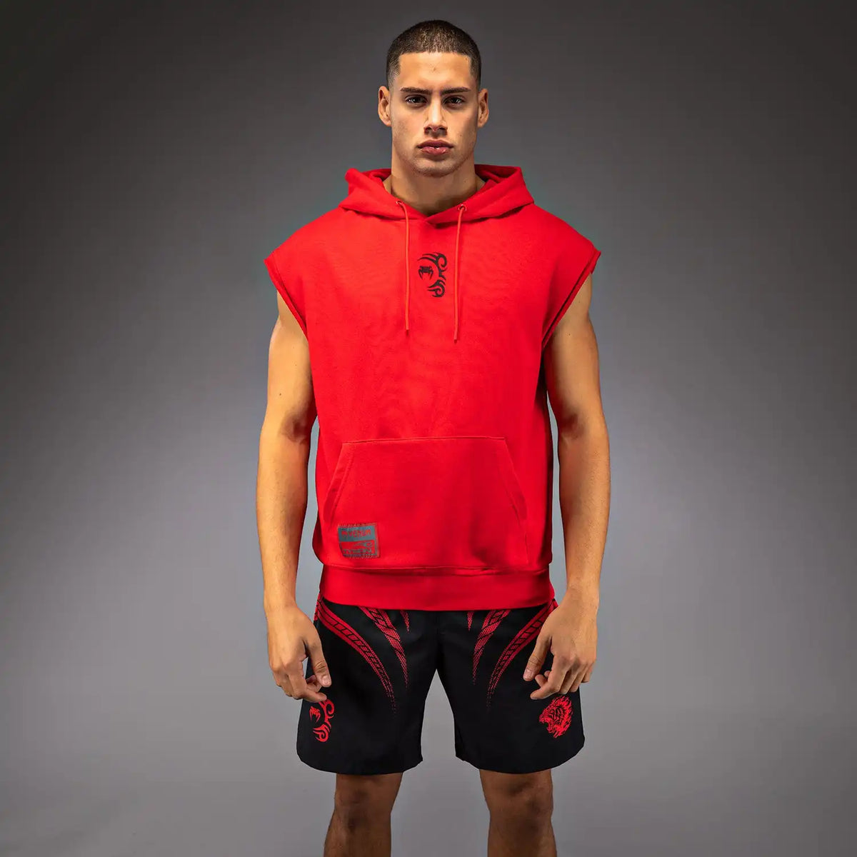 Venum x Mike Tyson Tiger Sleeveless Hoodie - Intense Red/Deep Black