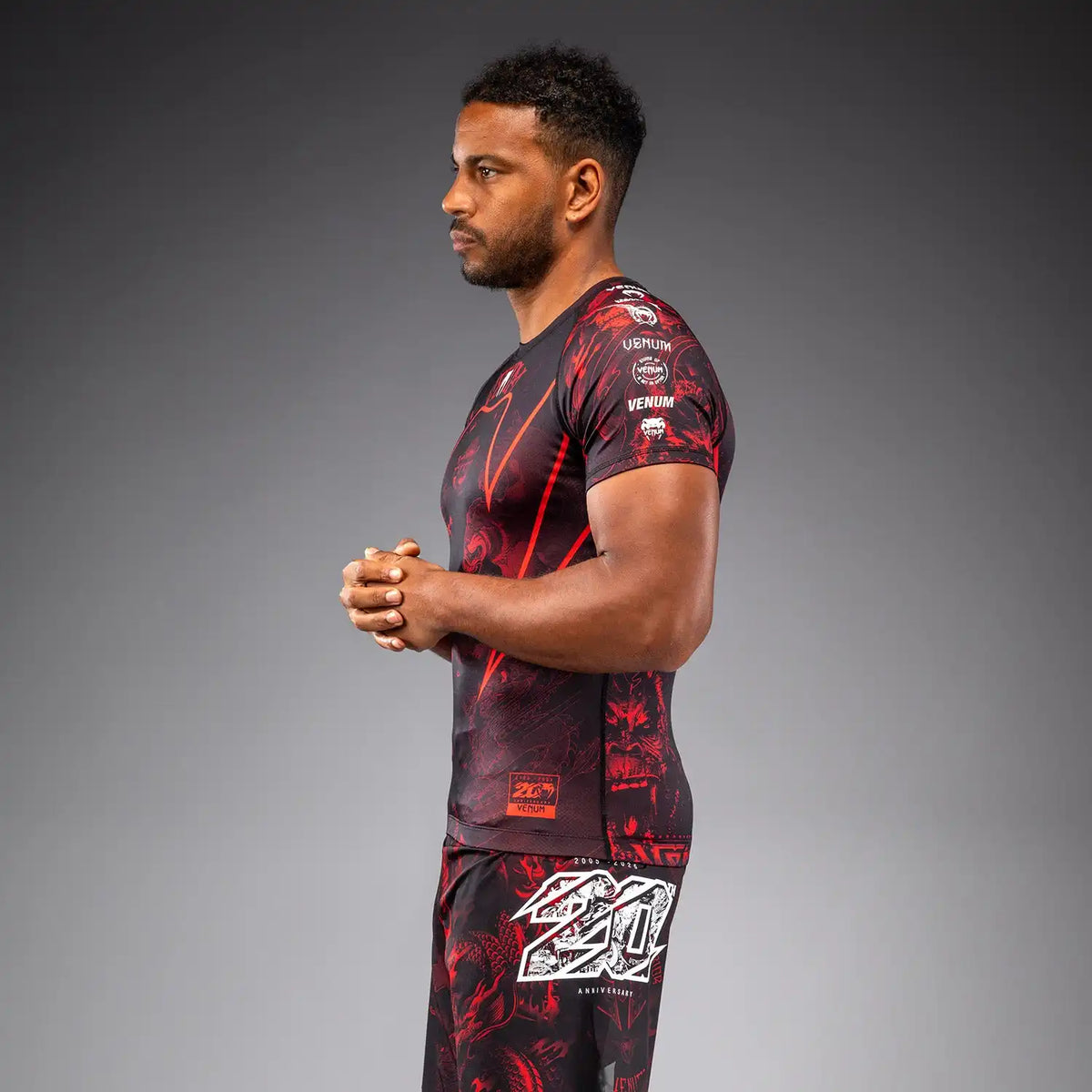 Venum 20th Anniversary Short Sleeve Rashguard - Black/Red