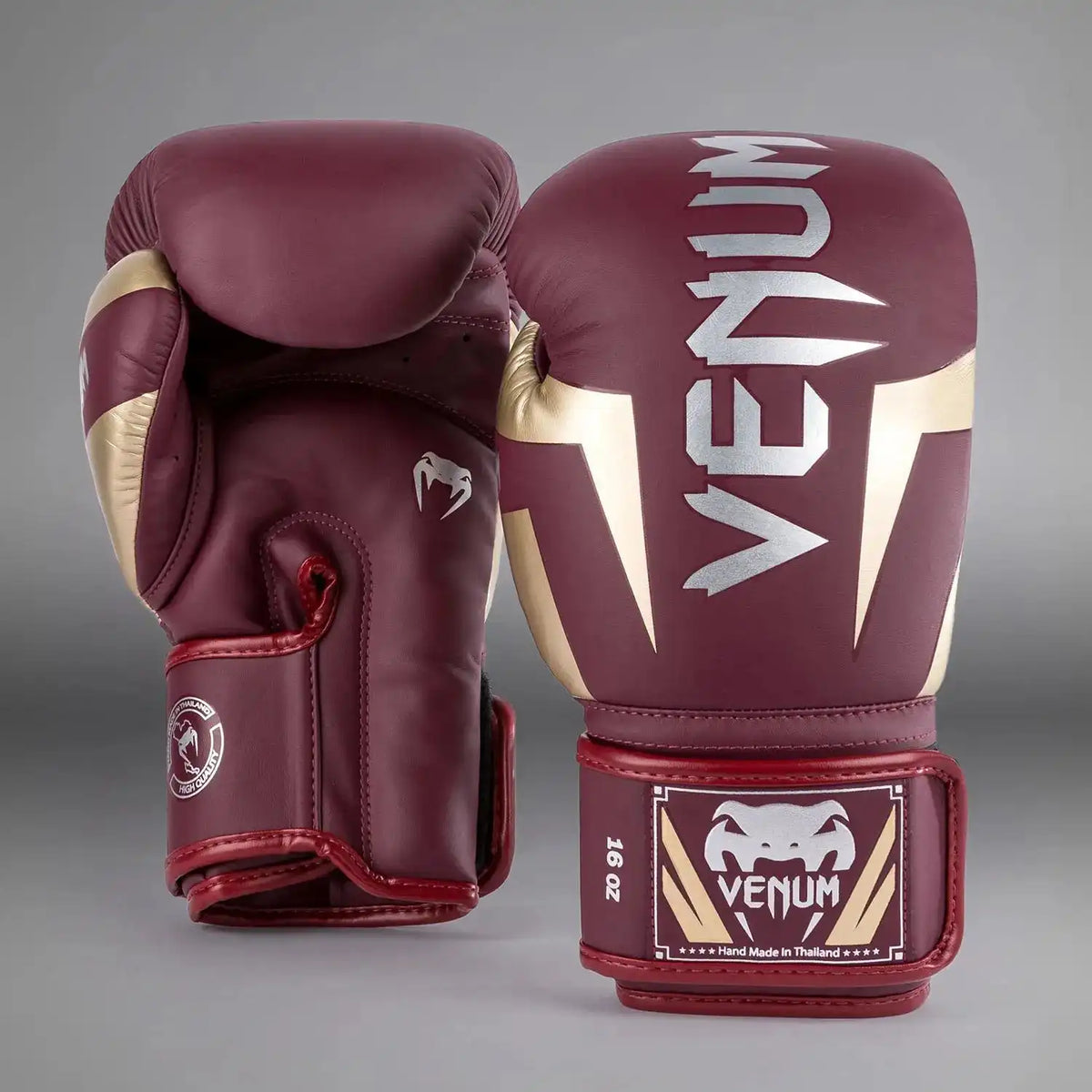 Venum Elite Boxing Gloves - Burgundy/Gold