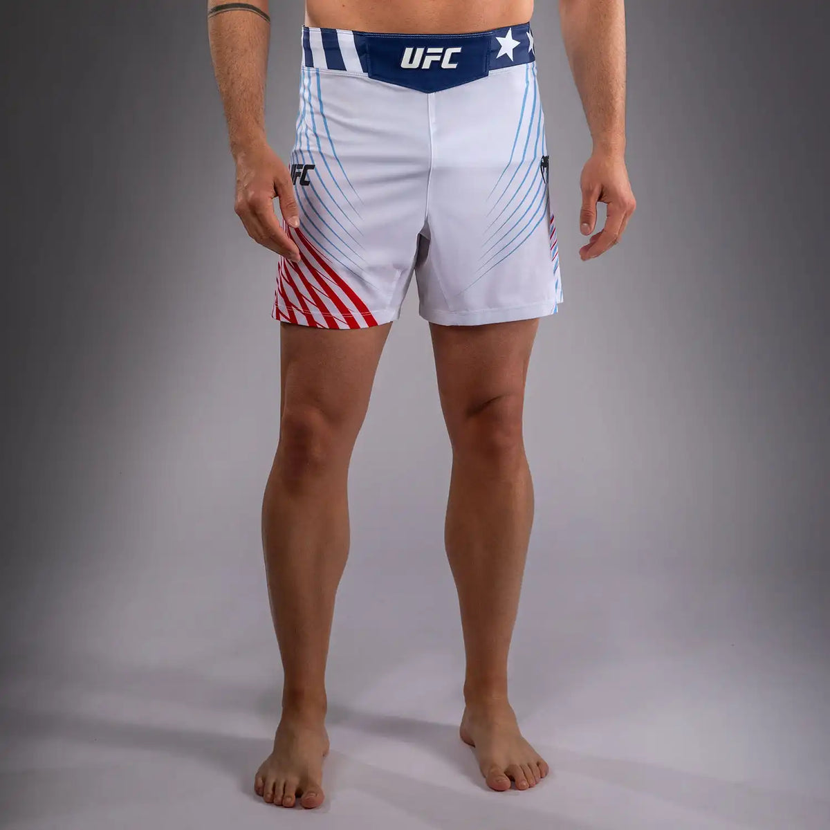 Men's Official UFC Freedom 250 by Venum White Authentic Fight Night Short Fit Fight Short