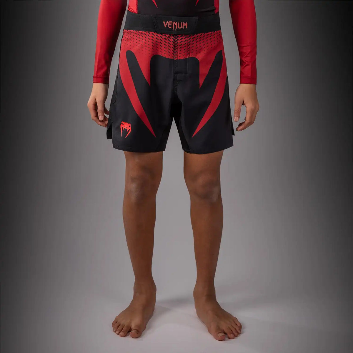 Venum Attack Kids Fight Shorts - Black/Red