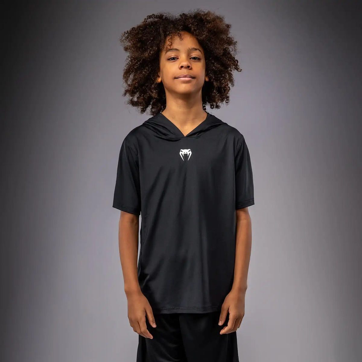Venum Elite Kids Short Sleeve Dry-Tech Hoodie - Black