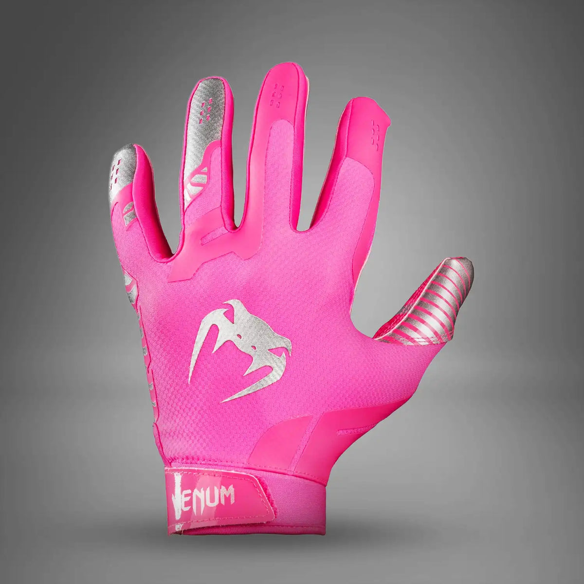 Venum Elite Personalized Football Gloves - Neon Pink/Silver