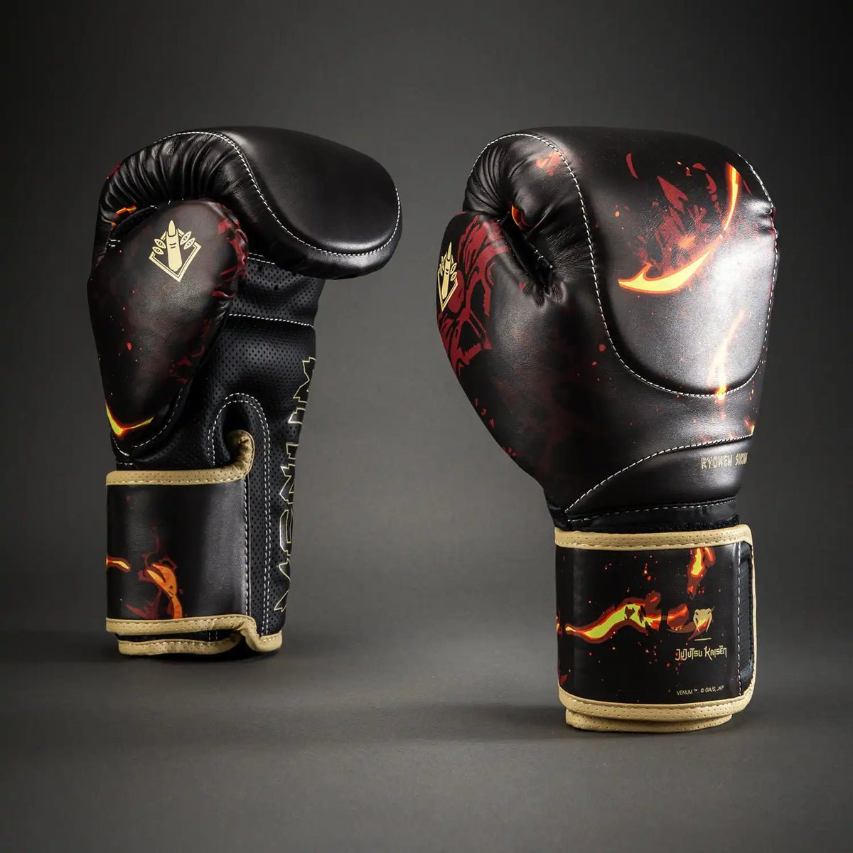 Jujutsu Kaisen x Venum Sukuna Impact Evo Boxing Gloves - Black/Beige