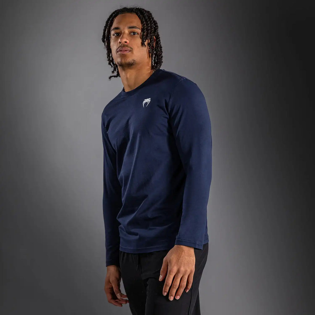 Venum Lineup Personalized Long Sleeve T-Shirt Navy - Blue/White
