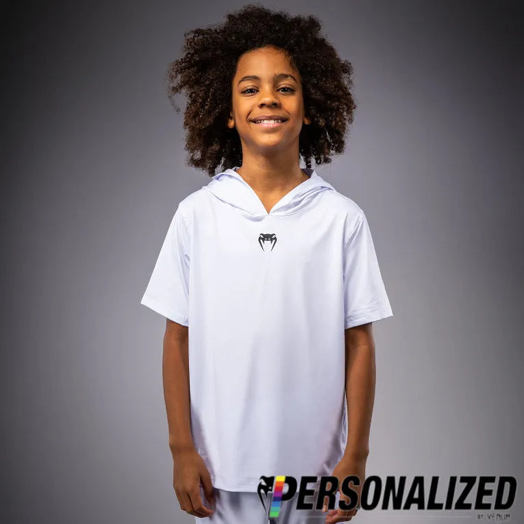 Venum Elite Kids Personalized Short Sleeve Dry-Tech Hoodie - White
