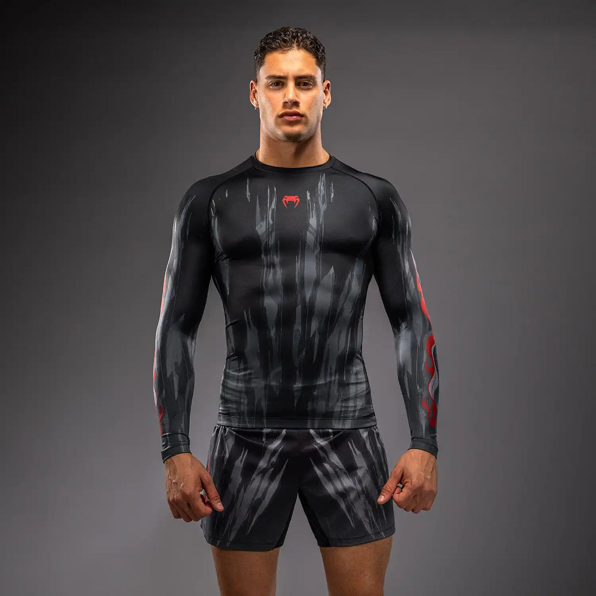 Venum Demon Long Sleeve Rashguard - Black/Grey