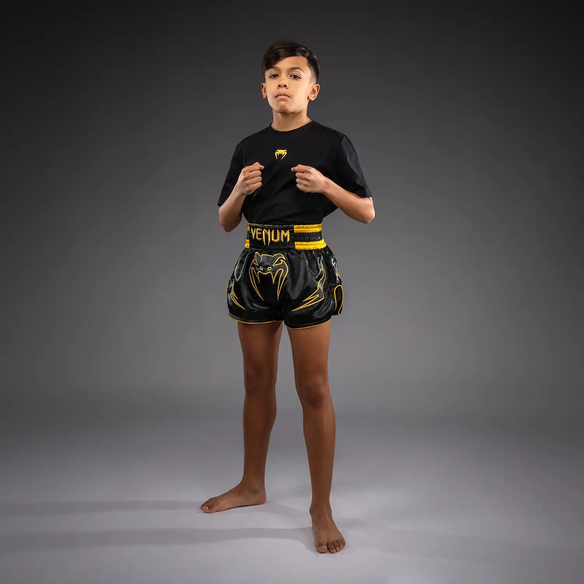 Venum Bangkok Fury Muay Thai Shorts for Kids - Black/Gold