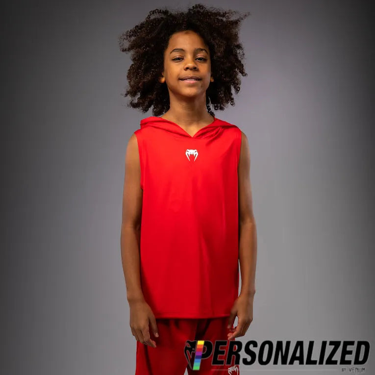 Venum Elite Kids Personalized Sleeveless Dry-Tech Hoodie - Red