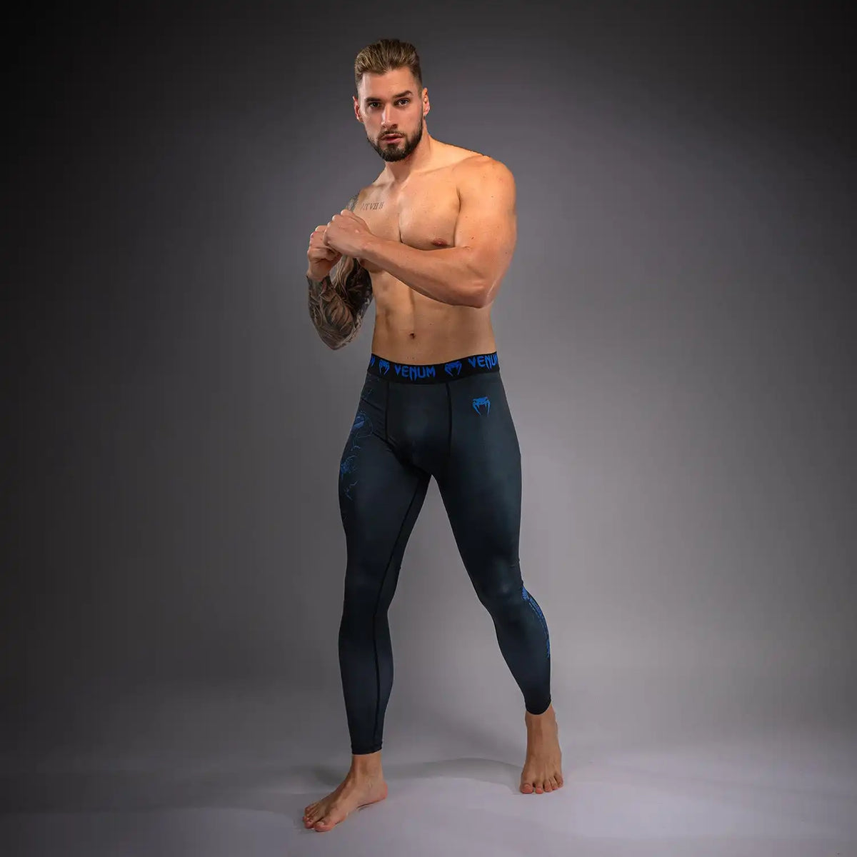Venum Thunder Dragon Spats - Black/Royal Blue
