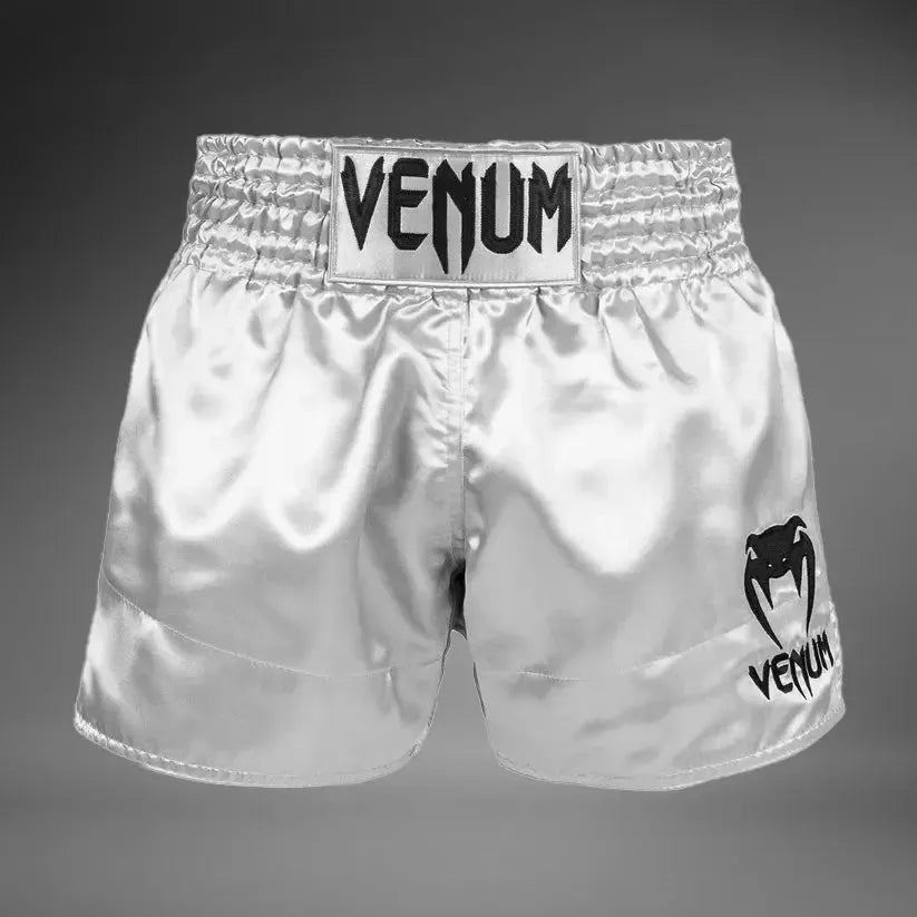 Venum Classic Muay Thai Shorts - Silver/Black