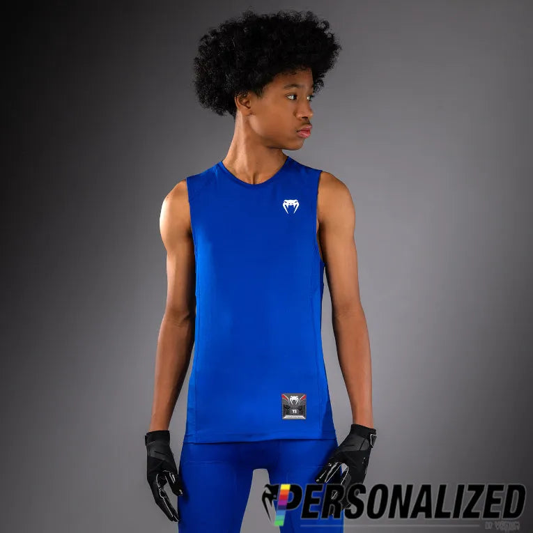 Venum Elite Kids Personalized Football Sleeveless Compression Jersey - Royal Blue
