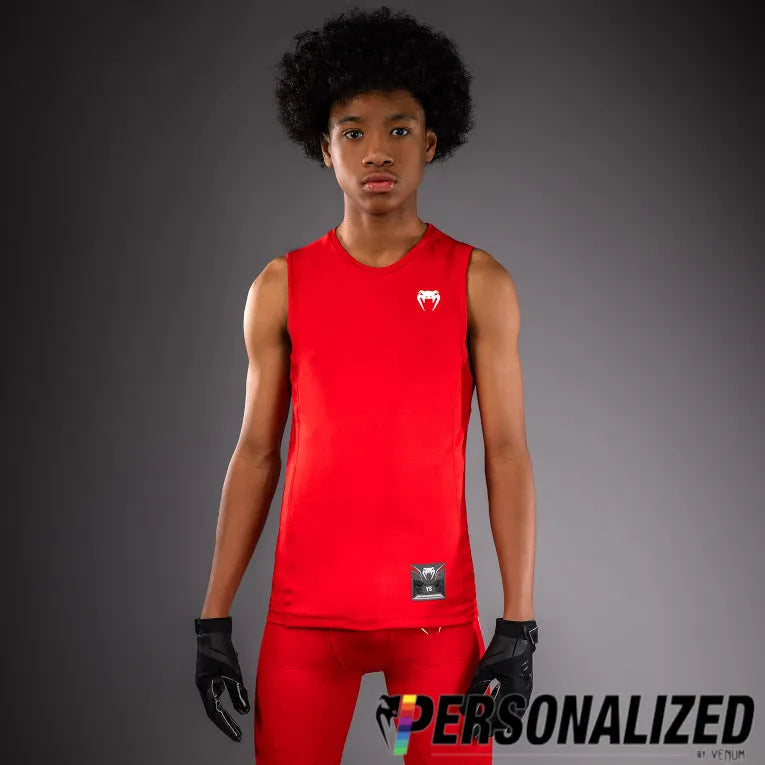Venum Elite Kids Personalized Football Sleeveless Compression Jersey - Red