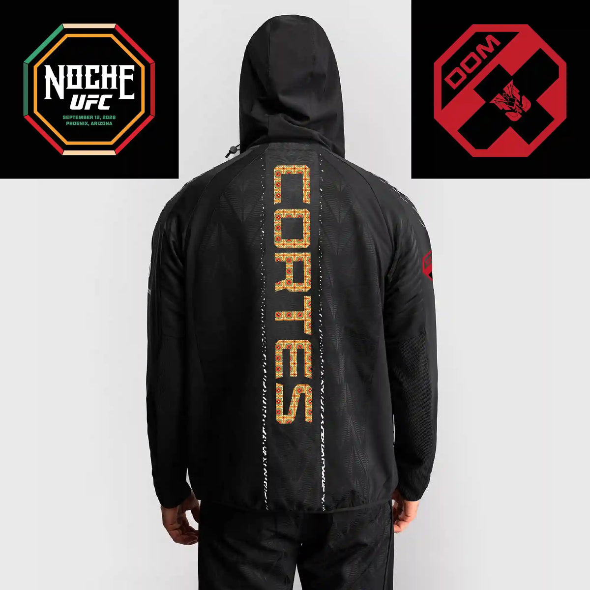 Men’s UFC Zenith by Venum Black Authentic Noche UFC Fight Night Walkout Hoodie - Waldo Cortes Acosta