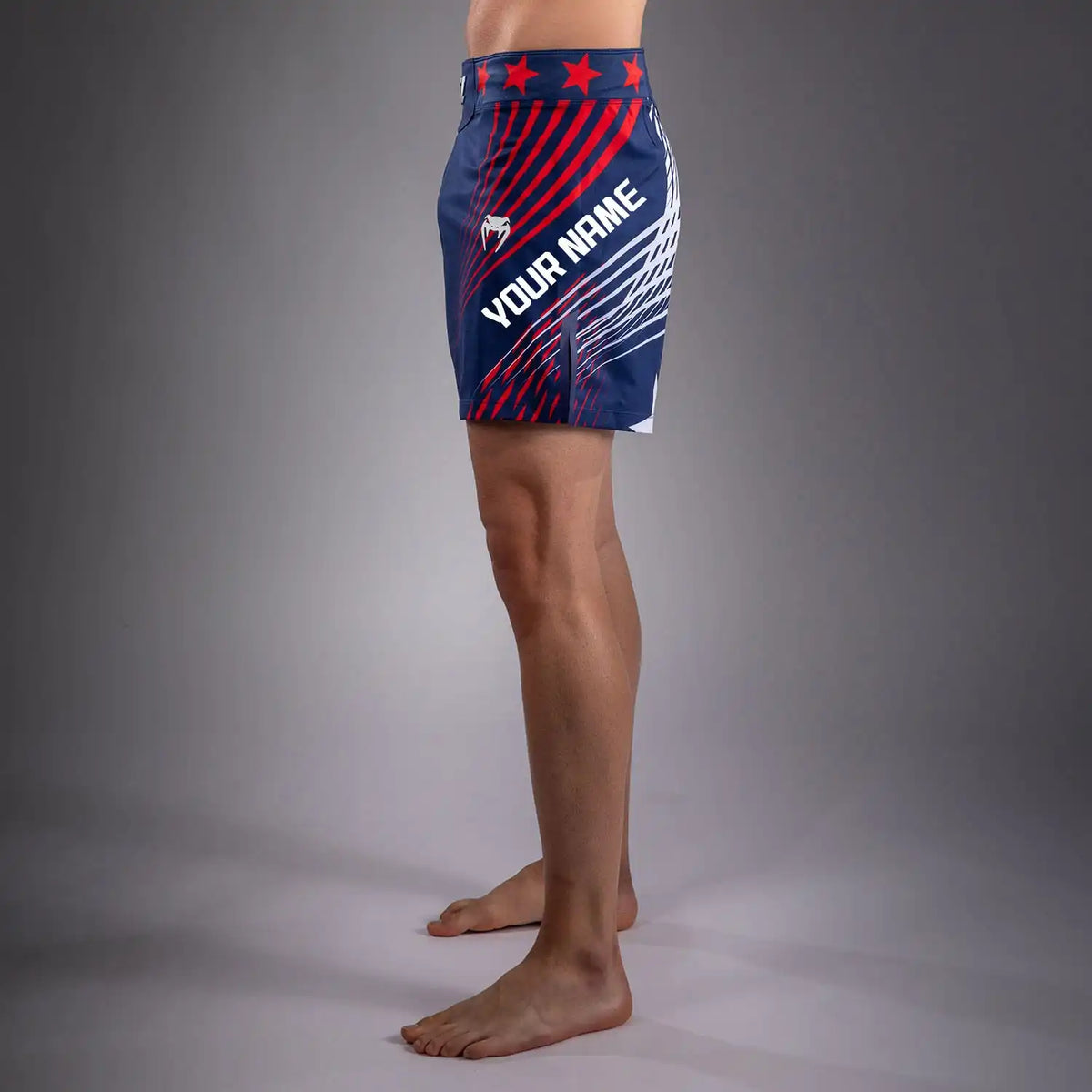 Men's Official UFC Freedom 250 by Venum Blue Personalized Authentic Fight Night Short Fit Fight Short