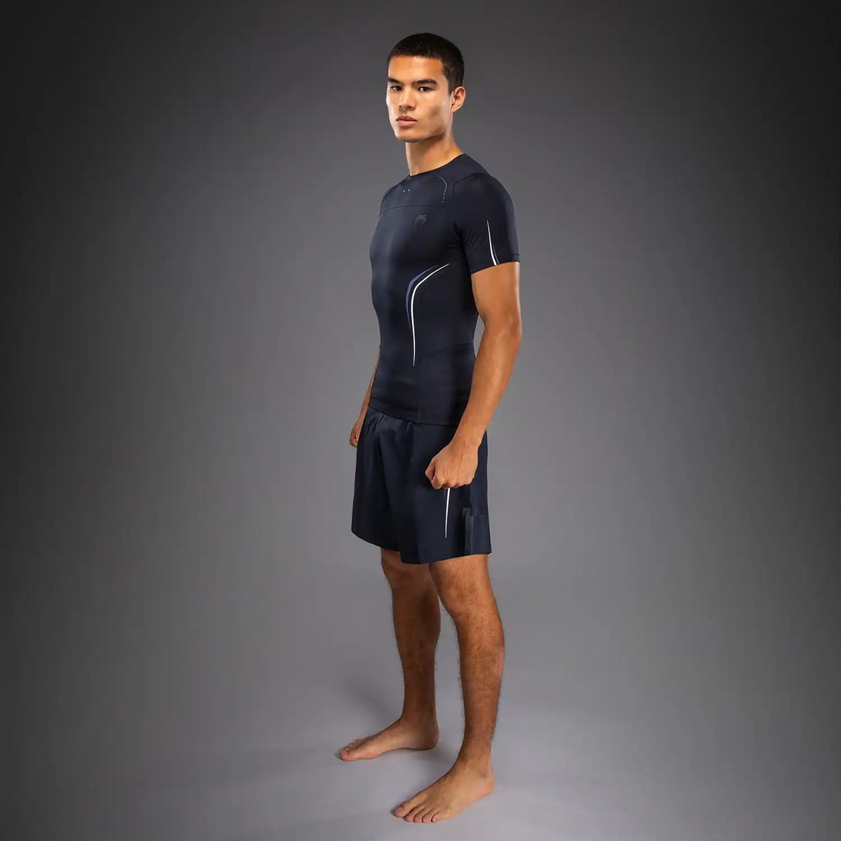 Venum G-Core Short Sleeve Rashguard - Navy Blue/White