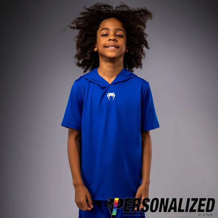 Venum Elite Kids Personalized Short Sleeve Dry-Tech Hoodie - Royal Blue