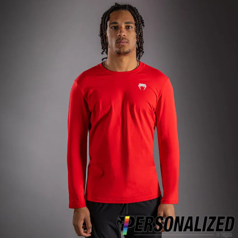 Venum Lineup Personalized Long Sleeve T-Shirt - Red/White
